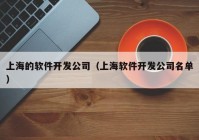 上海的软件开发公司（上海软件开发公司名单）