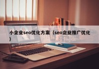 小企业seo优化方案（seo企业推广优化）